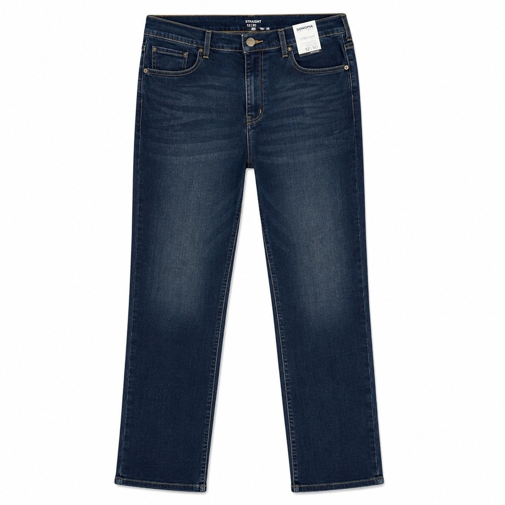 Sonoma Straight Leg Jeans Mens 42x30 Dark Wash Blue New Stretch Denim